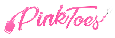 PinkToes — nail studio logo in glossy pink script